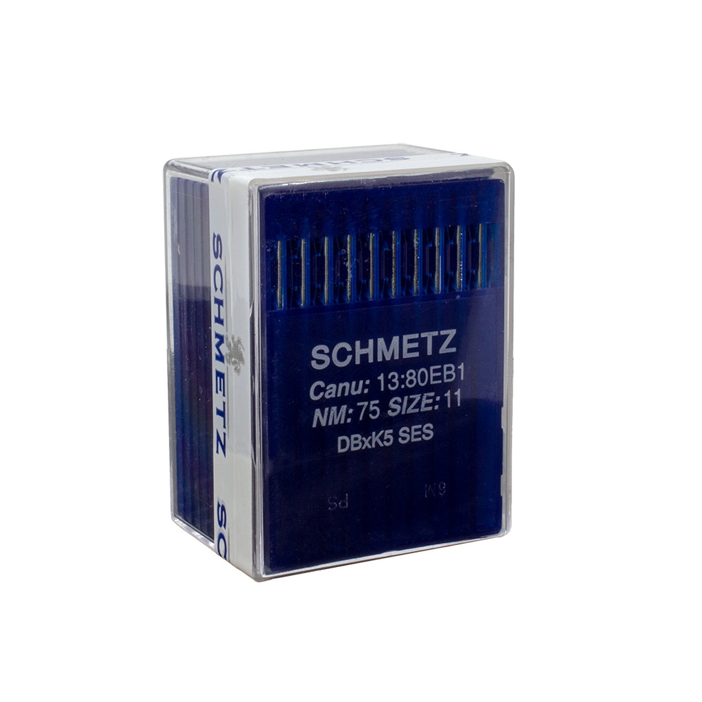 Schmetz embroidery needles. System DBXK5 size 75/11. Round shank. One box containing 100 needles. 