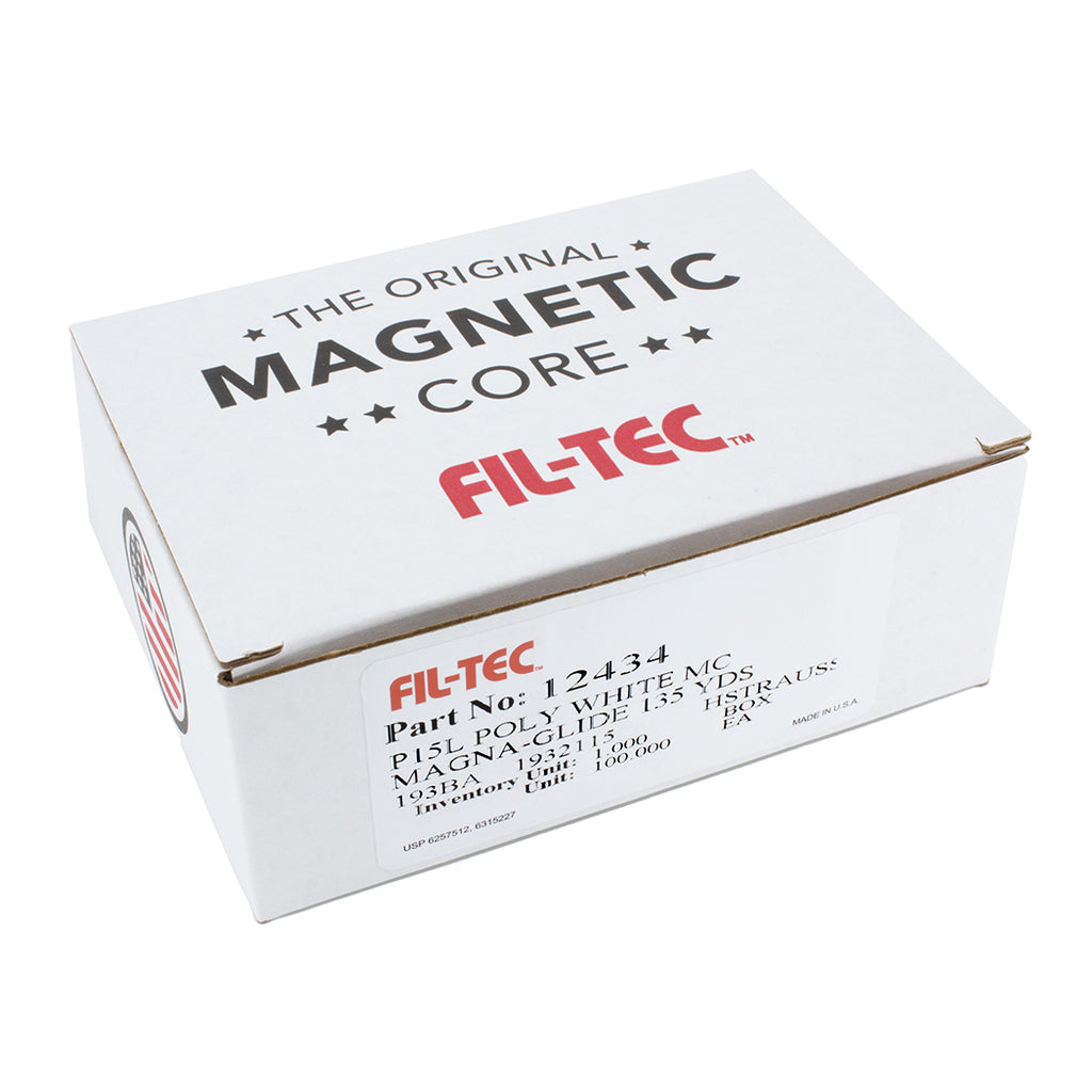 Magna-Glide Classic Style L White - pre-wound bobbins, 100 bobbins per box. By FIL-TEC.